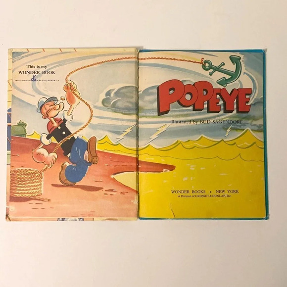 Vintage Lot of 5 Wonder Books Popeye Black Beauty  Peter Cottontail Dinosaur - Picture 5 of 16